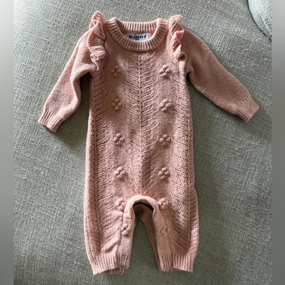Old Navy Blush Knit Baby Romper